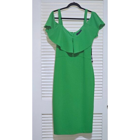 Rachel Rachel Roy Women's Green Marcella Drapey  Sheath Dress Size XL 2441 - Picture 15 of 16